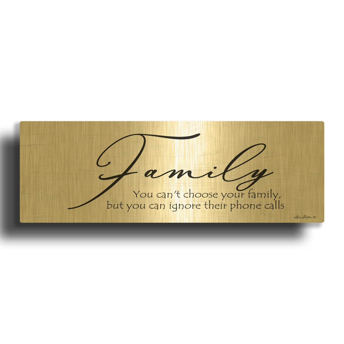 'Family Calls' By Lori Deiter Gold Metal Wall Art