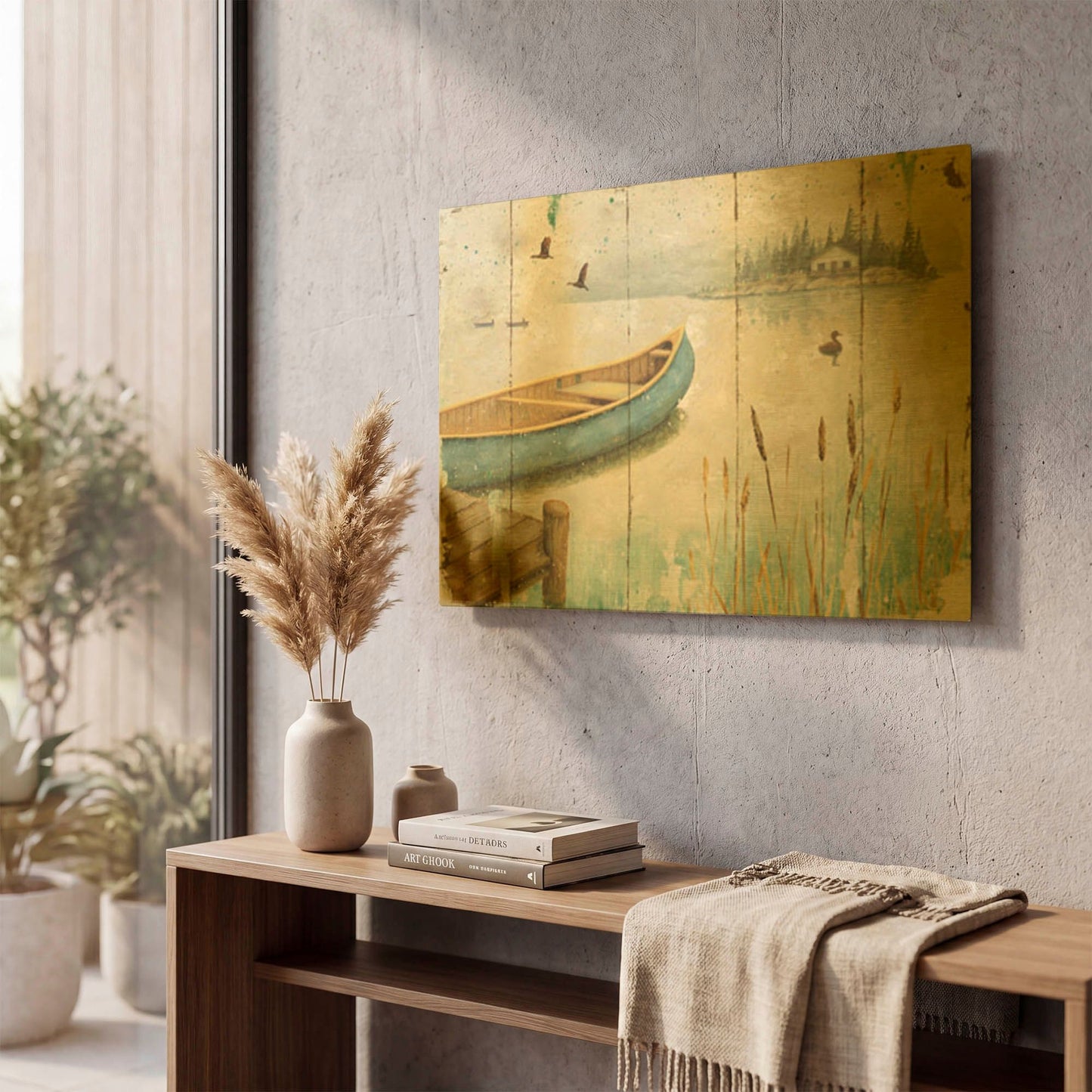 'Waterside V' By Daphne Brissonnet Gold Metal Wall Art