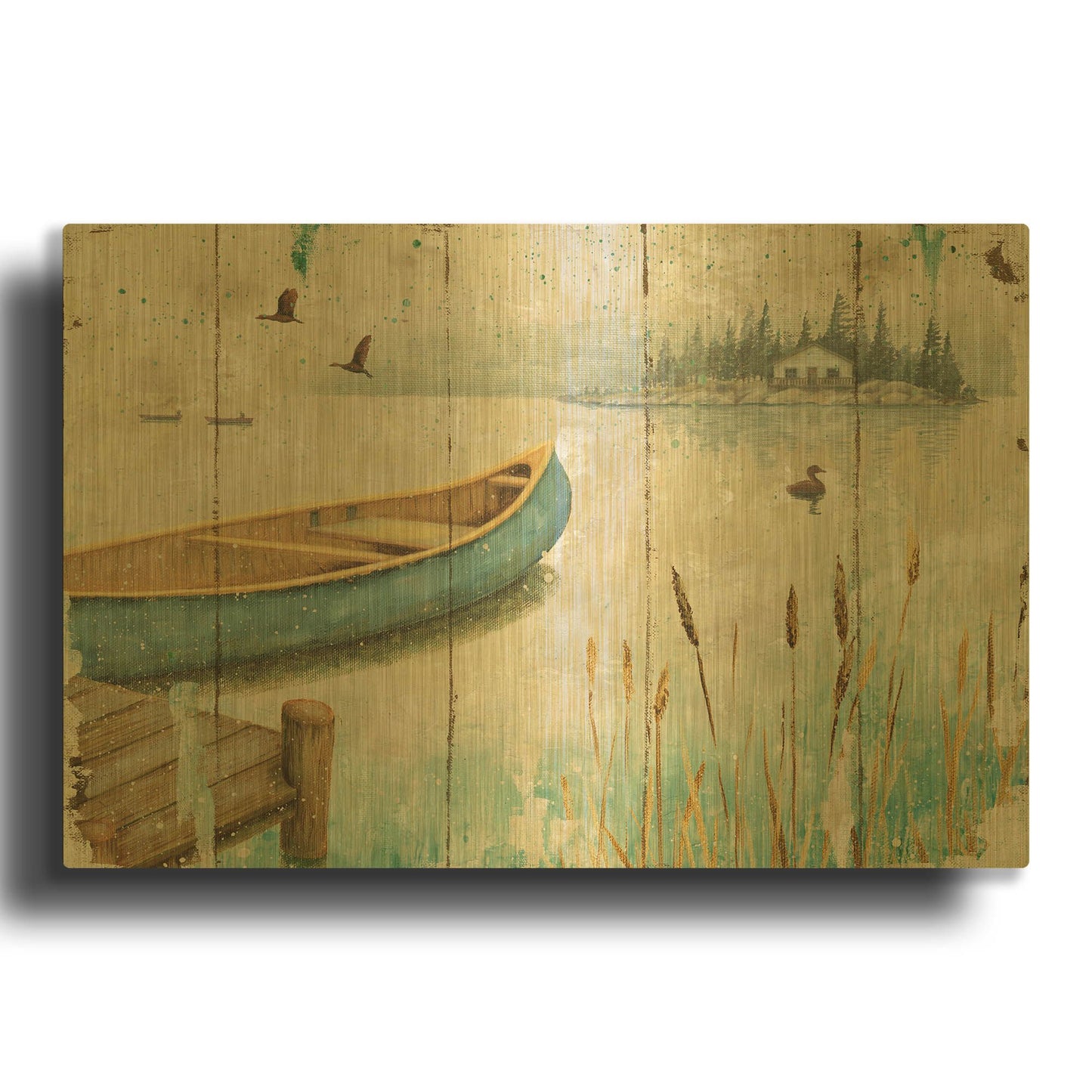 'Waterside V' By Daphne Brissonnet Gold Metal Wall Art
