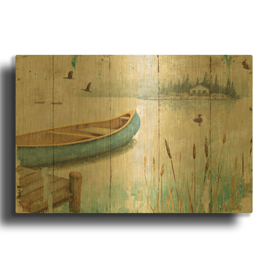 'Waterside V' By Daphne Brissonnet Gold Metal Wall Art