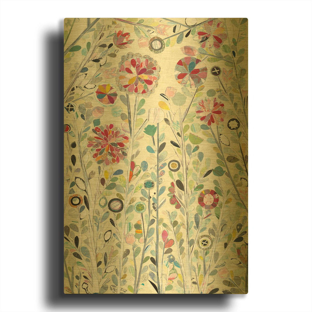 'Spring Blossoms' By Candra Boggs Gold Metal Wall Art