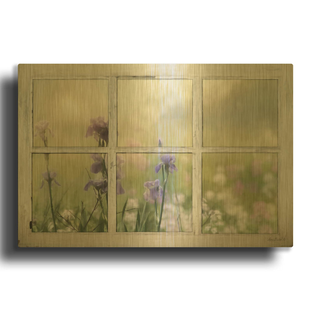 'Framed Flowers' By Lori Deiter Gold Metal Wall Art
