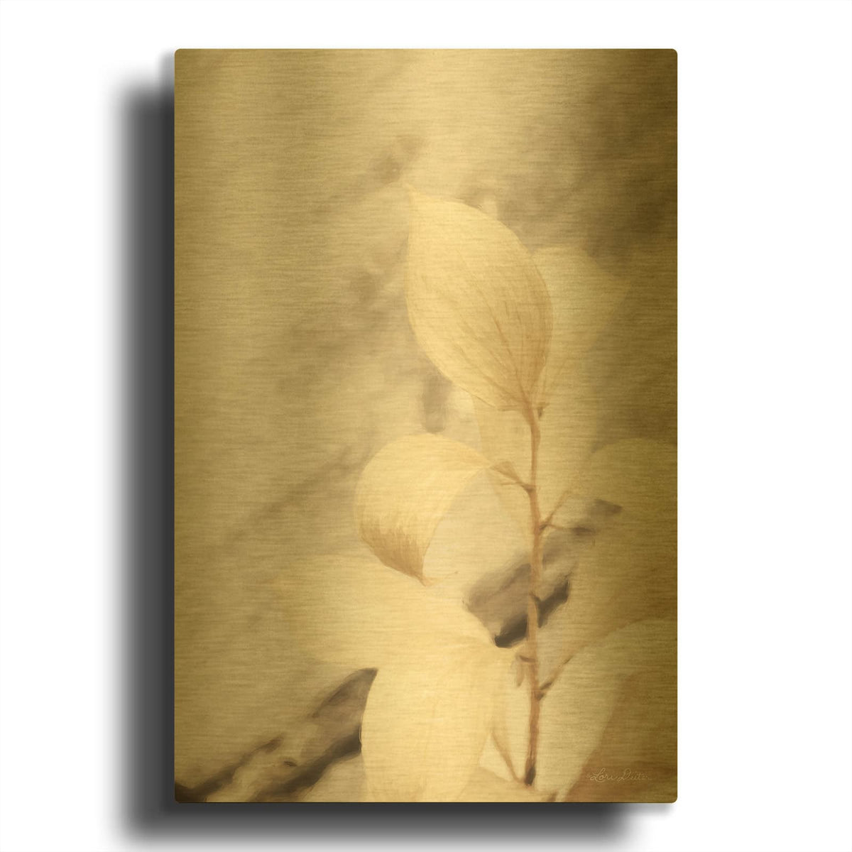'Golden Leaves' By Lori Deiter Gold Metal Wall Art