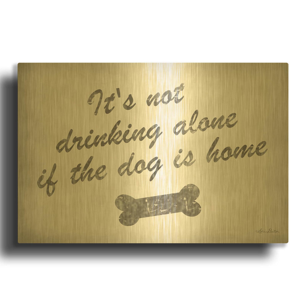 'Drinking Alone' By Lori Deiter Gold Metal Wall Art