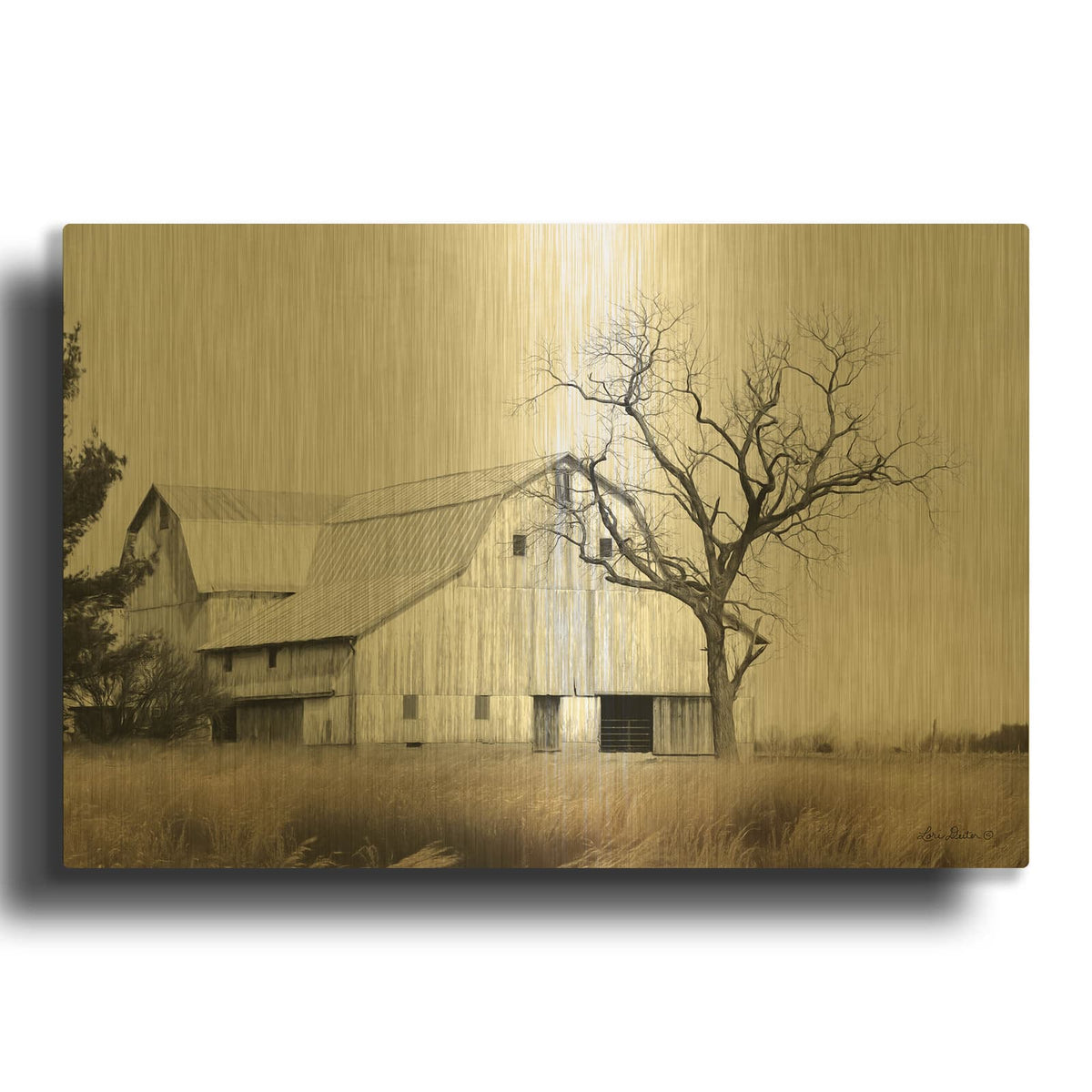 'Ohio Fields I' By Lori Deiter Gold Metal Wall Art