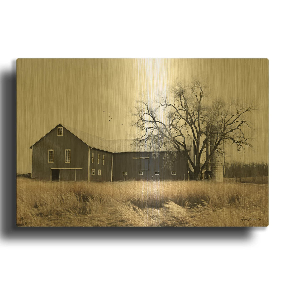'Ohio Fields II' By Lori Deiter Gold Metal Wall Art