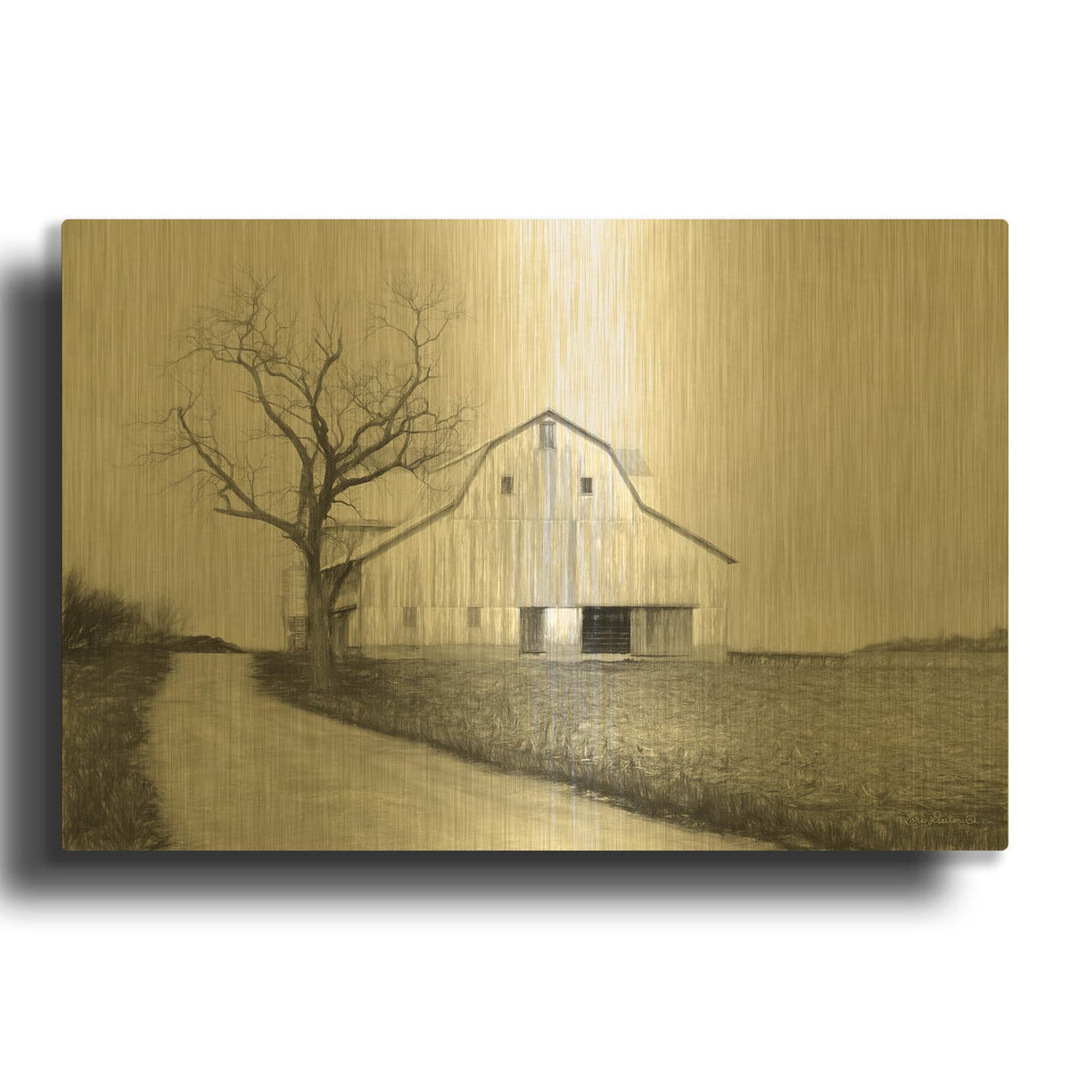 'Ohio Fields III' By Lori Deiter Gold Metal Wall Art