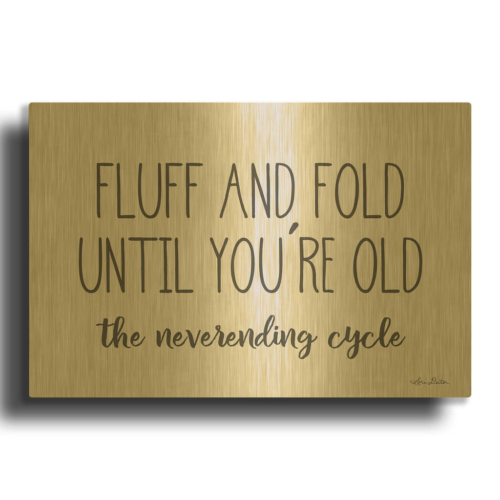 'Fluff and Fold' By Lori Deiter Gold Metal Wall Art
