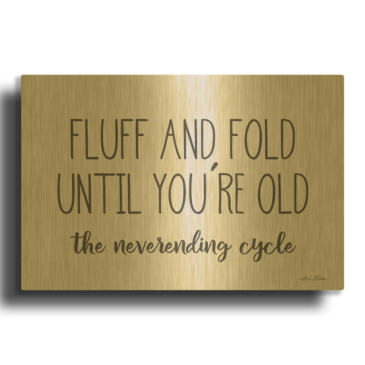 'Fluff and Fold' By Lori Deiter Gold Metal Wall Art