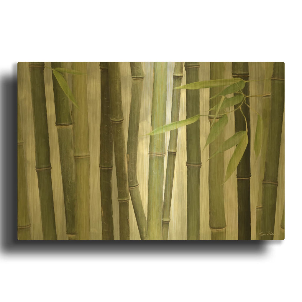 'Backlit Bamboo I' By Lori Deiter Gold Metal Wall Art
