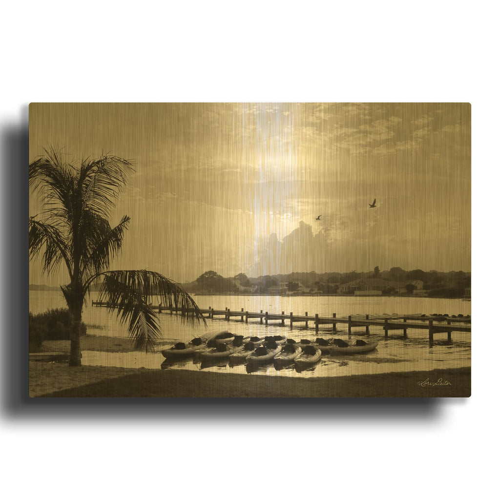'Brewing Storm' By Lori Deiter Gold Metal Wall Art