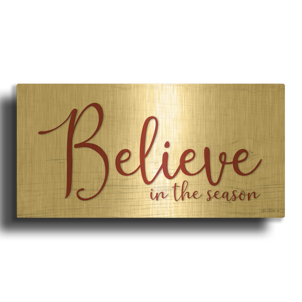 'Believe in the Season' By Lori Deiter Gold Metal Wall Art