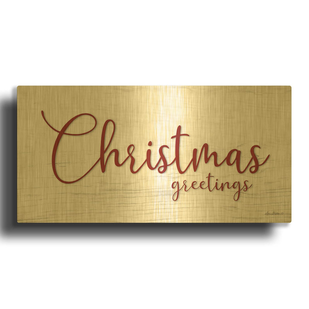 'Christmas Greetings' By Lori Deiter Gold Metal Wall Art