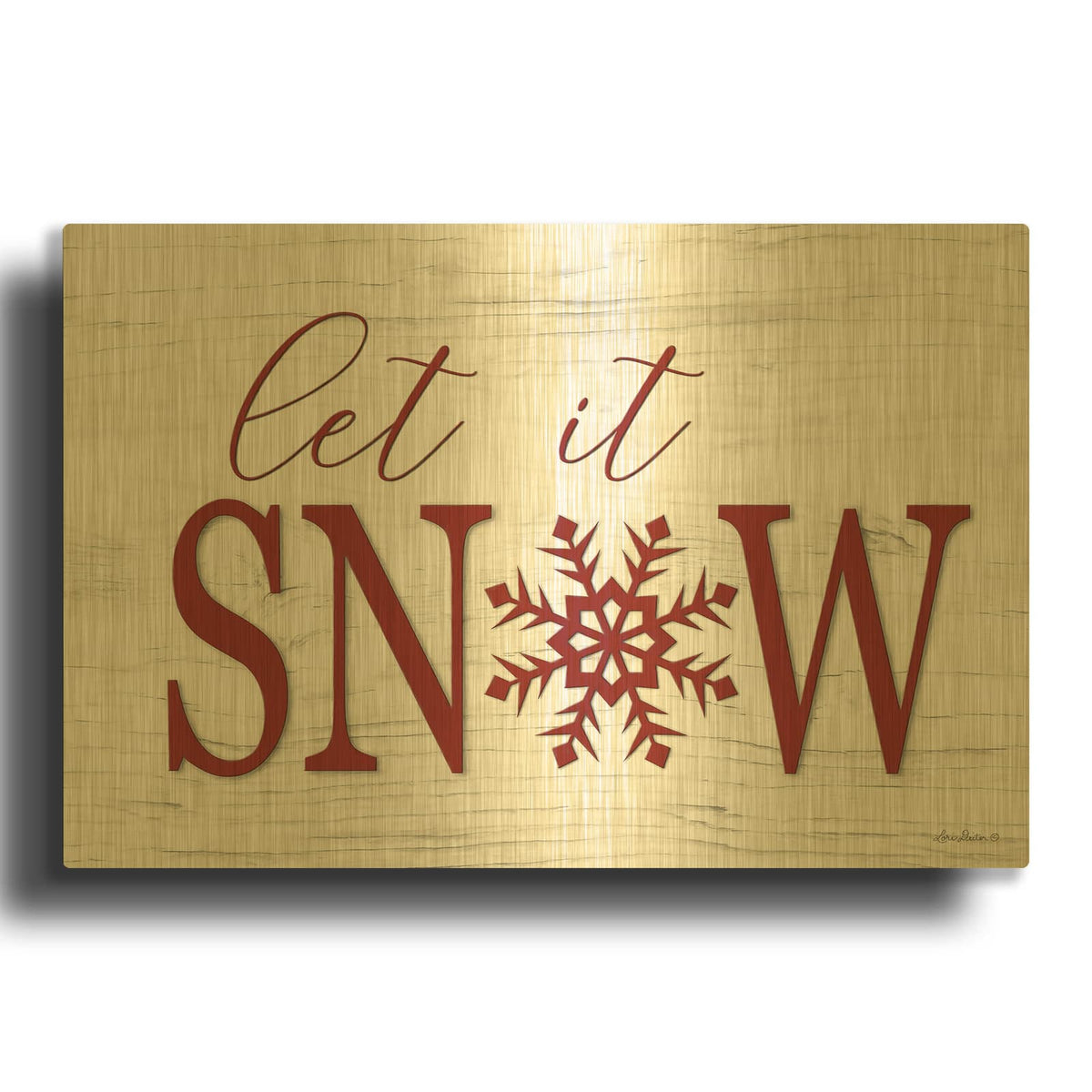 'Let It Snow 2' By Lori Deiter Gold Metal Wall Art