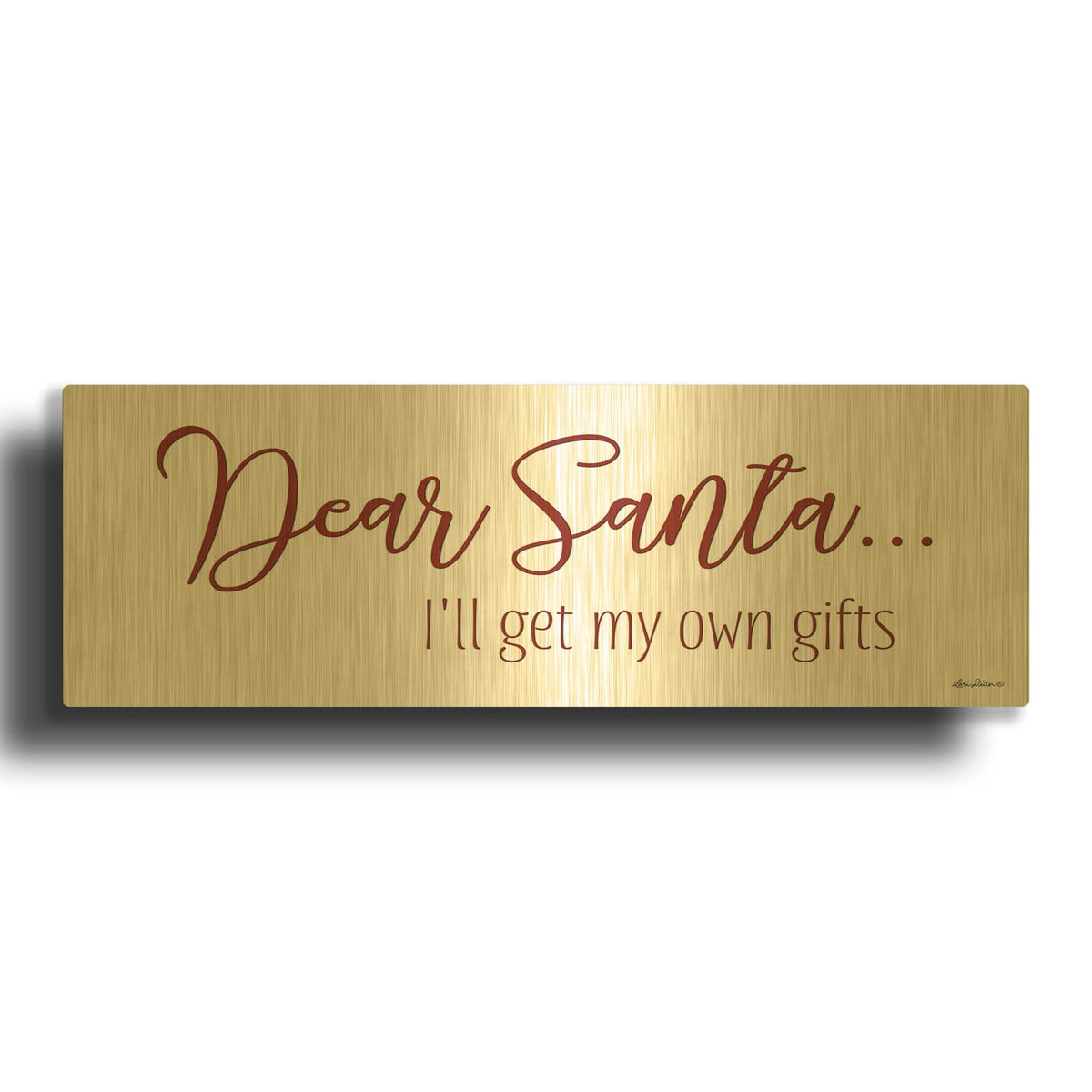 'Dear Santa - I' By Lori Deiter Gold Metal Wall Art