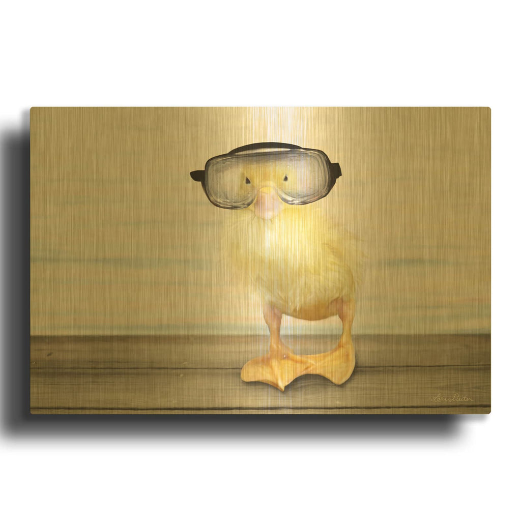 'Diving Duck' By Lori Deiter Gold Metal Wall Art