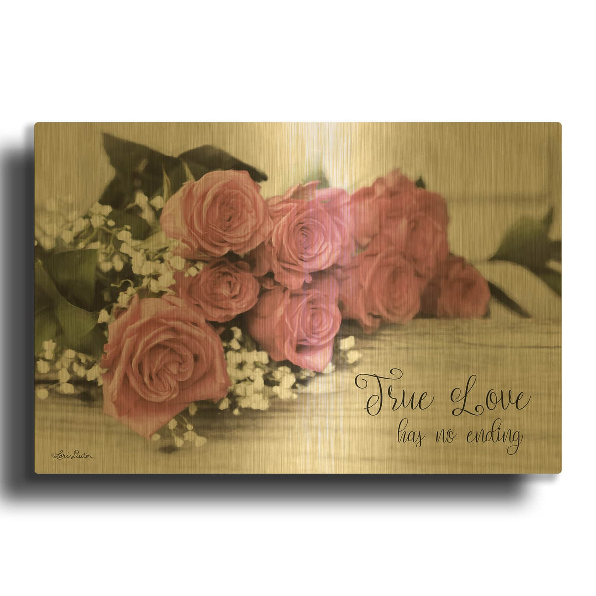 'True Love' By Lori Deiter Gold Metal Wall Art