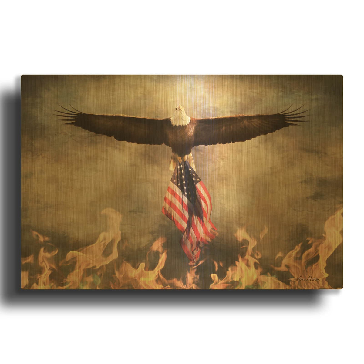 'Blaze of Glory' By Lori Deiter Gold Metal Wall Art