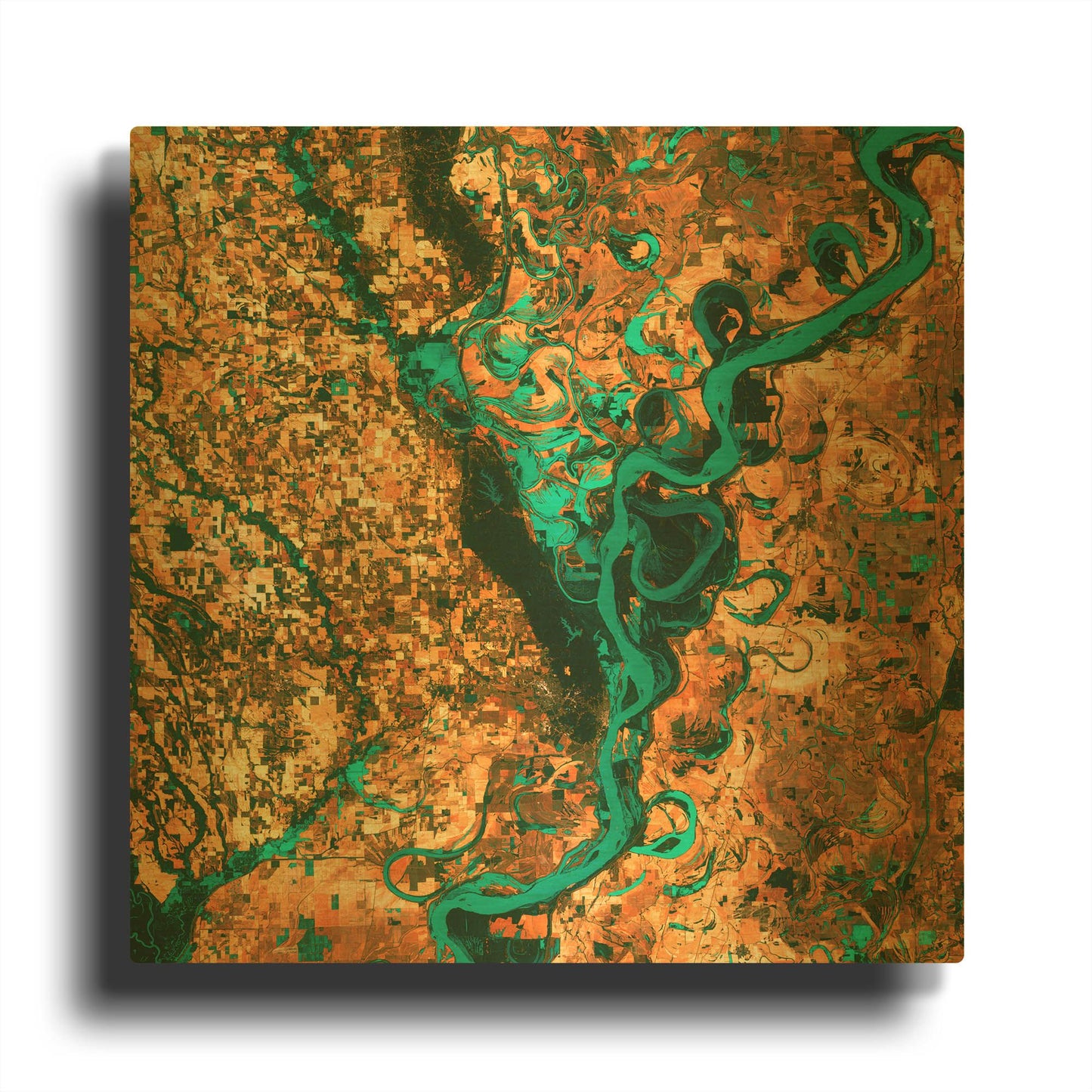 'Earth As Art Meandering' By NASA Earth As Art Gold Metal Wall Art