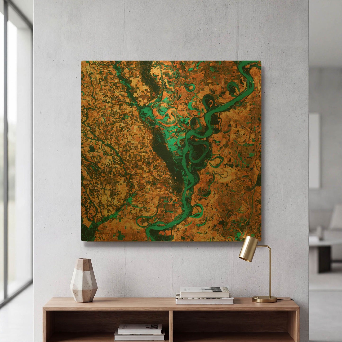 'Earth As Art Meandering' By NASA Earth As Art Gold Metal Wall Art
