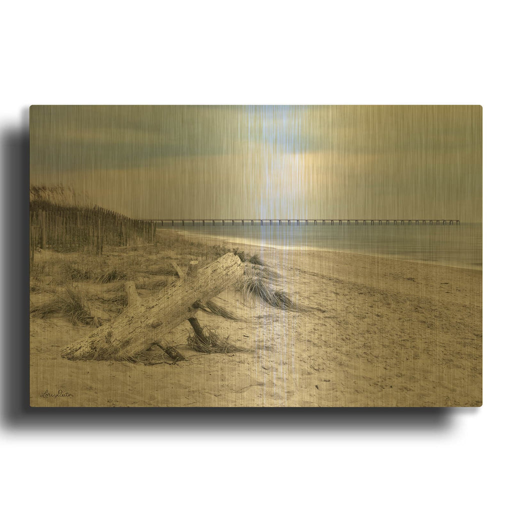 'Outer Banks Beach' By Lori Deiter Gold Metal Wall Art