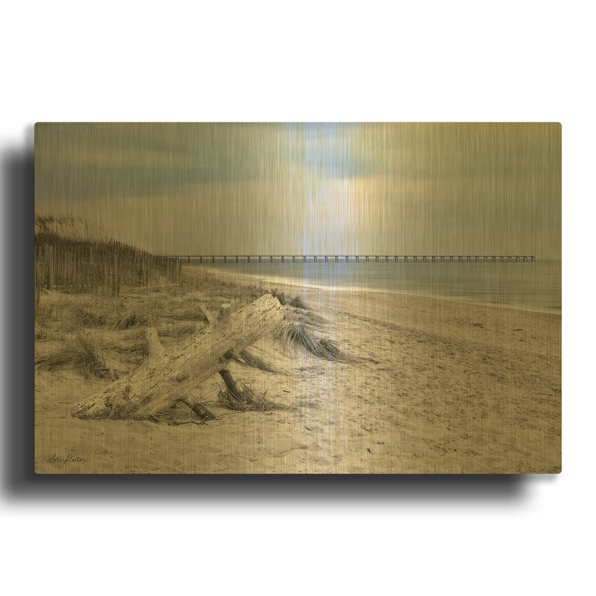 'Outer Banks Beach' By Lori Deiter Gold Metal Wall Art
