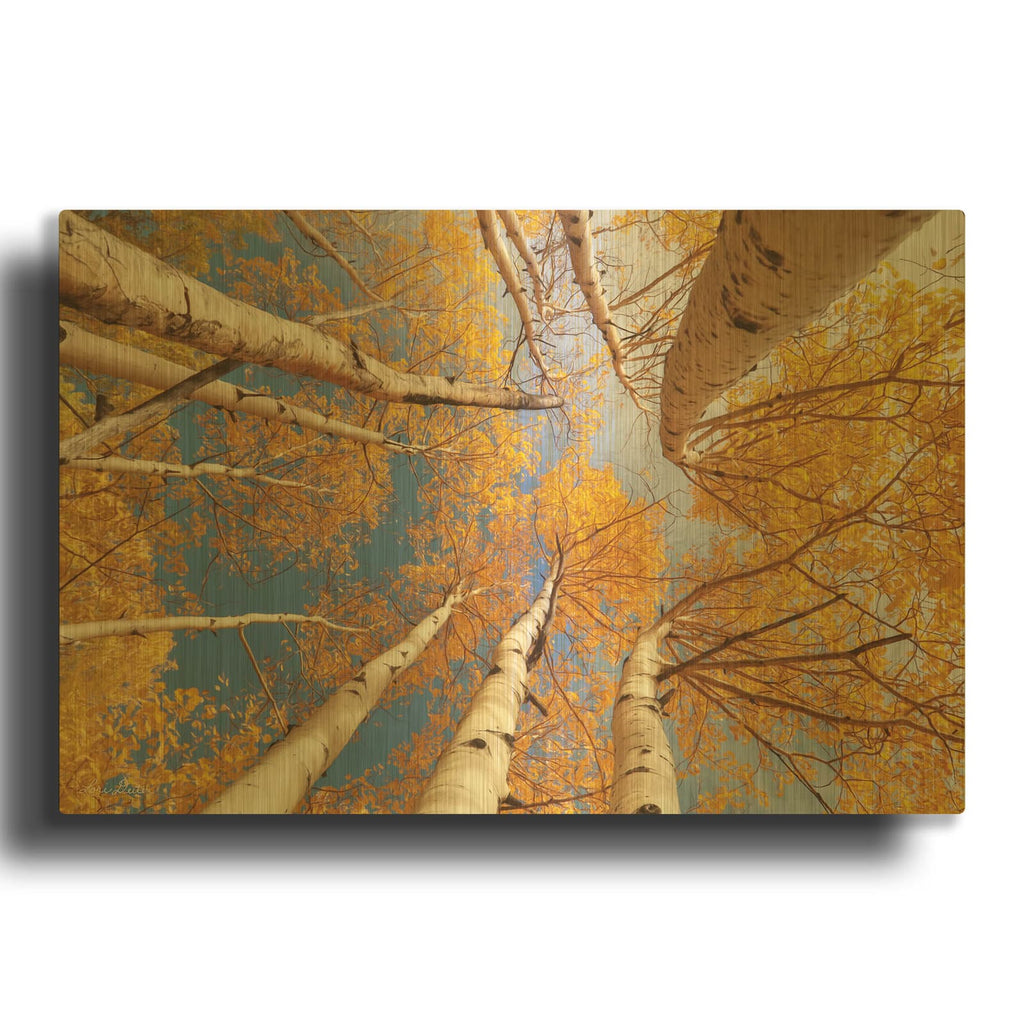 'Aspen II' By Lori Deiter Gold Metal Wall Art
