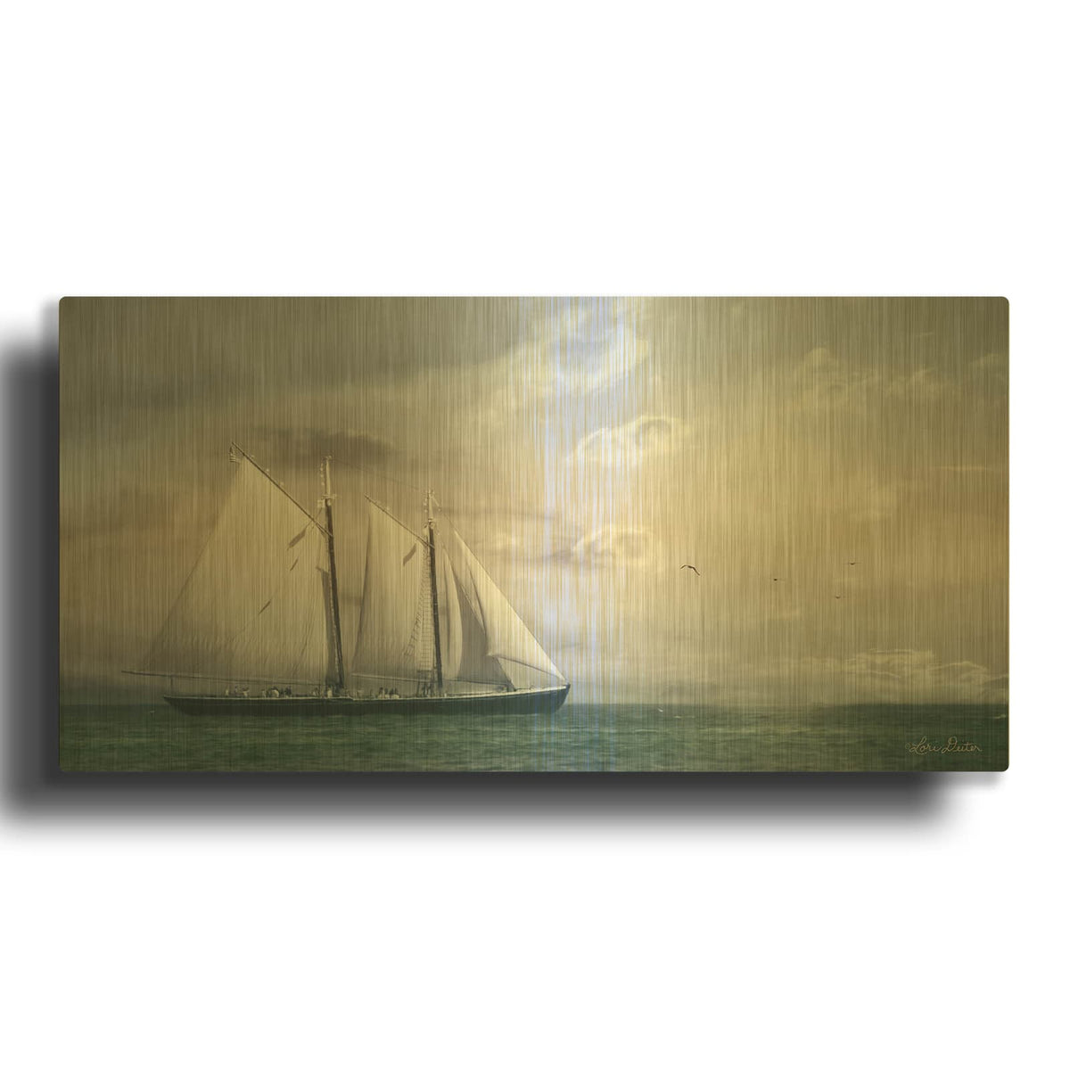 'Adventure on the Seas' By Lori Deiter Gold Metal Wall Art
