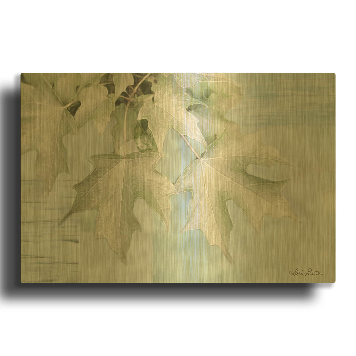 'The Maple Leaves' By Lori Deiter Gold Metal Wall Art