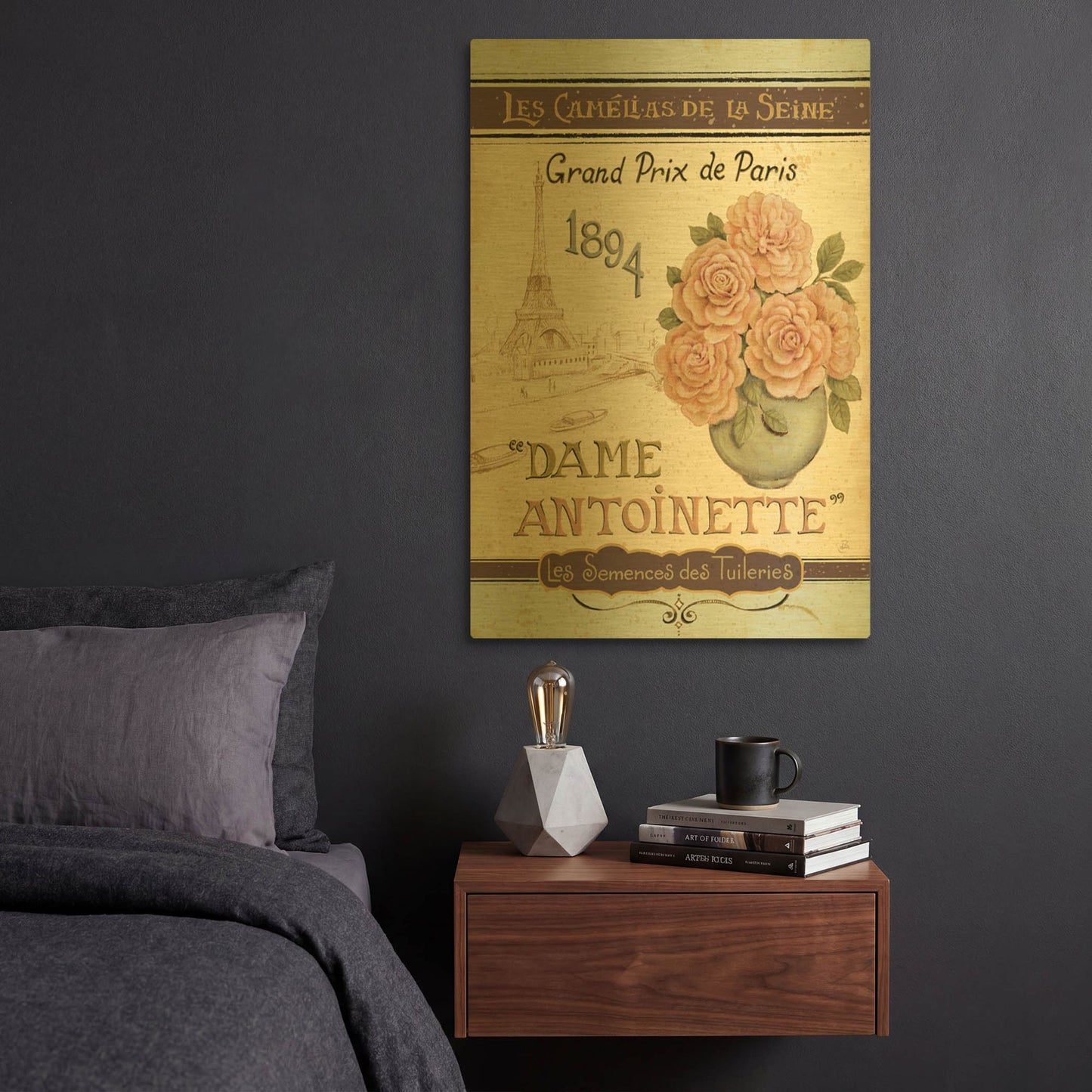 'French Seed Packet II' By Daphne Brissonnet Gold Metal Wall Art