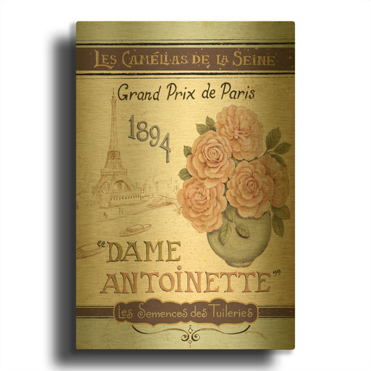 'French Seed Packet II' By Daphne Brissonnet Gold Metal Wall Art