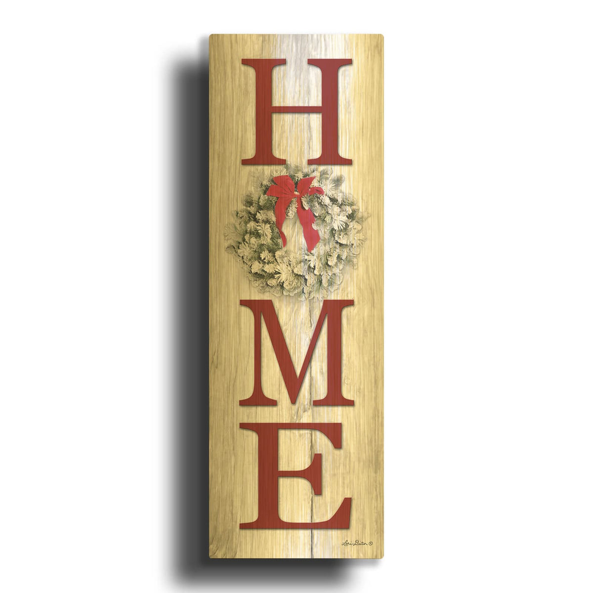 'Christmas Home Vertical I' By Lori Deiter Gold Metal Wall Art