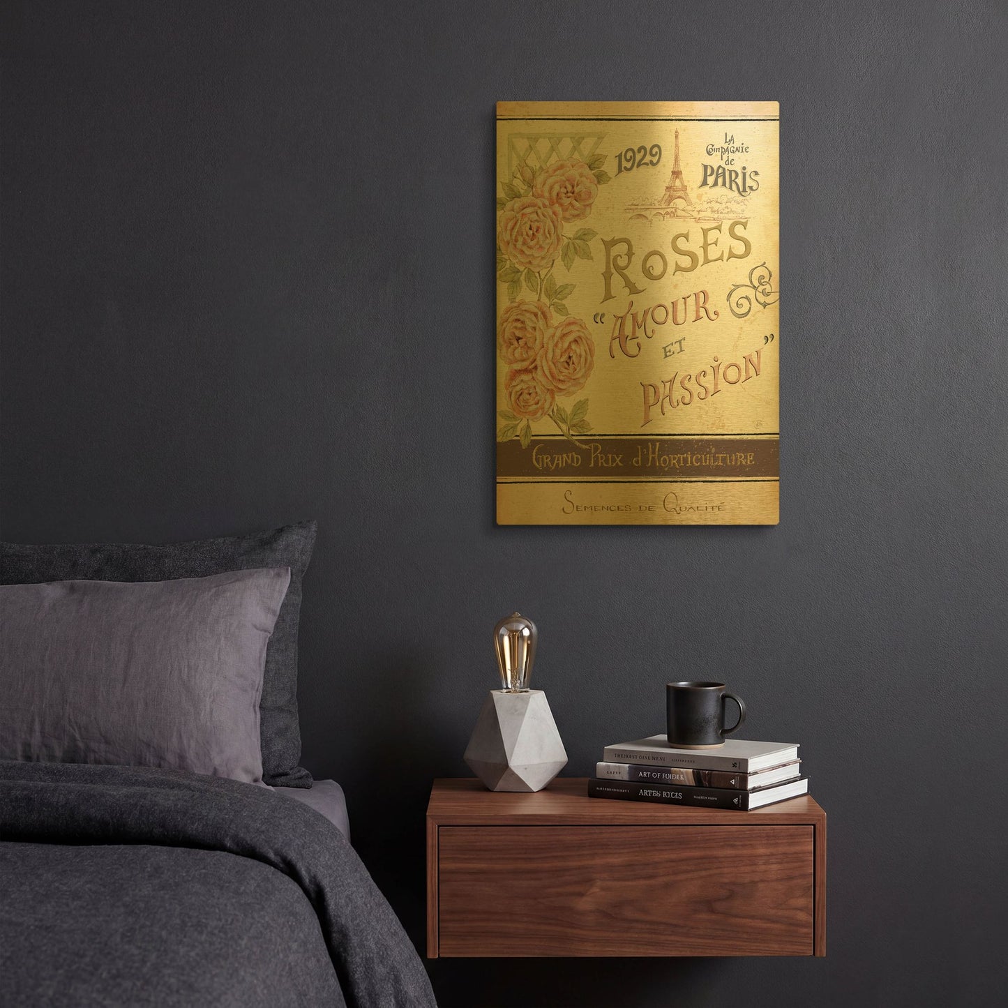 'French Seed Packet I' By Daphne Brissonnet Gold Metal Wall Art
