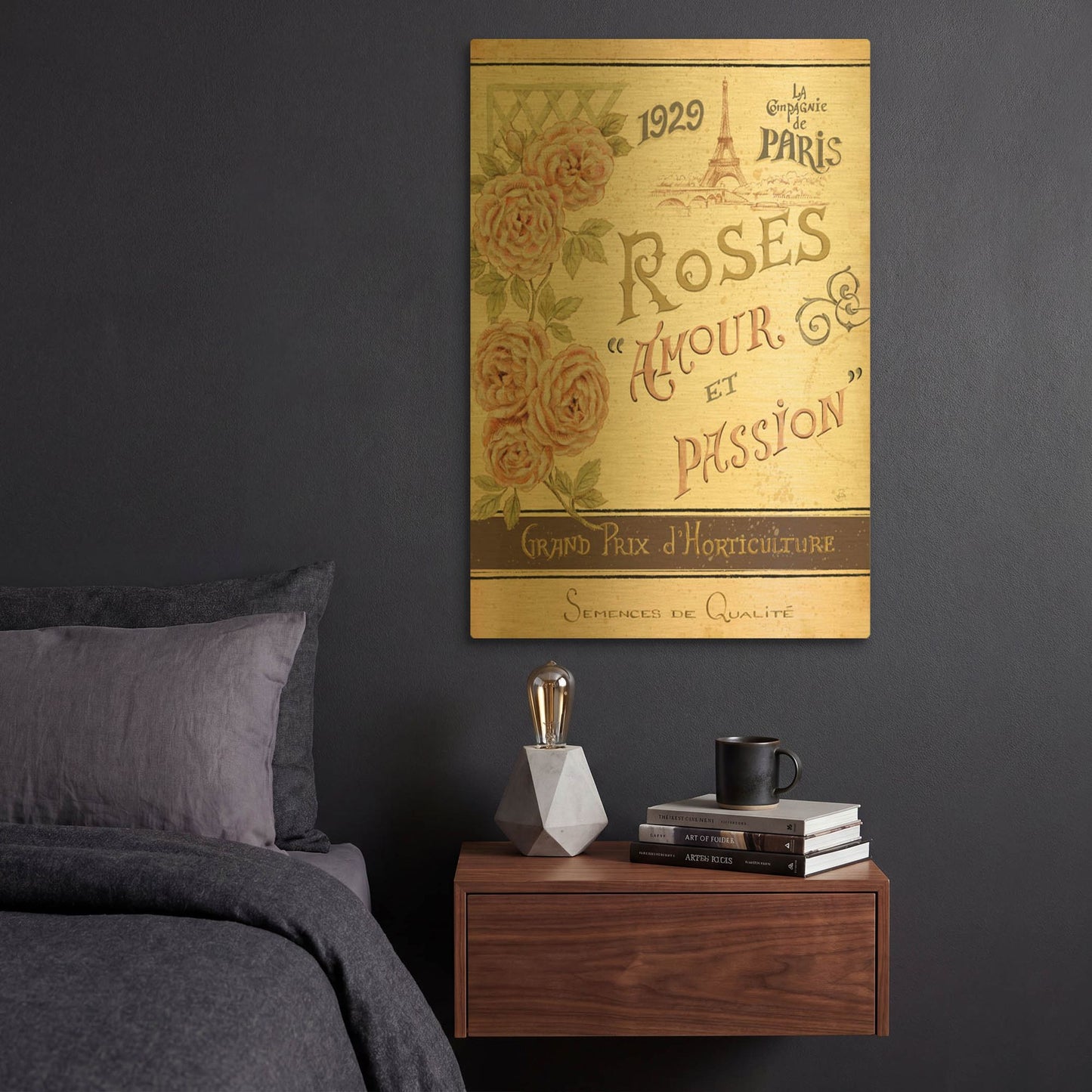 'French Seed Packet I' By Daphne Brissonnet Gold Metal Wall Art