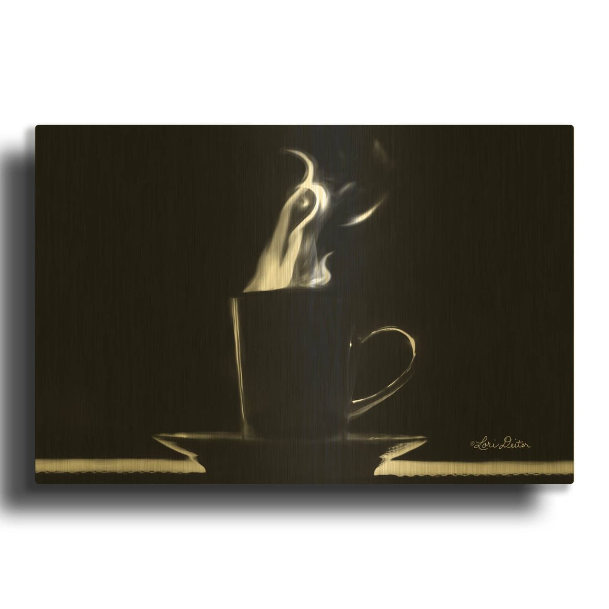 'Coffee Time I' By Lori Deiter Gold Metal Wall Art
