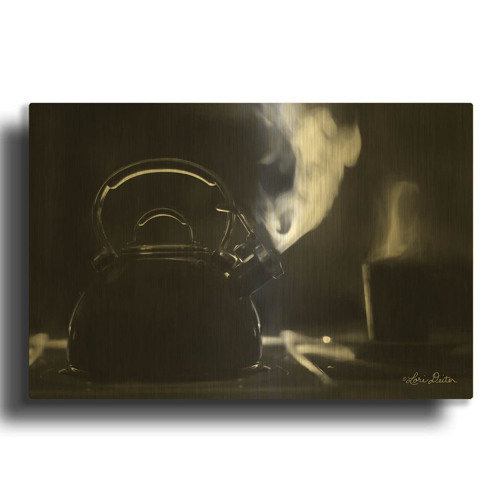 'Tea Time I' By Lori Deiter Gold Metal Wall Art