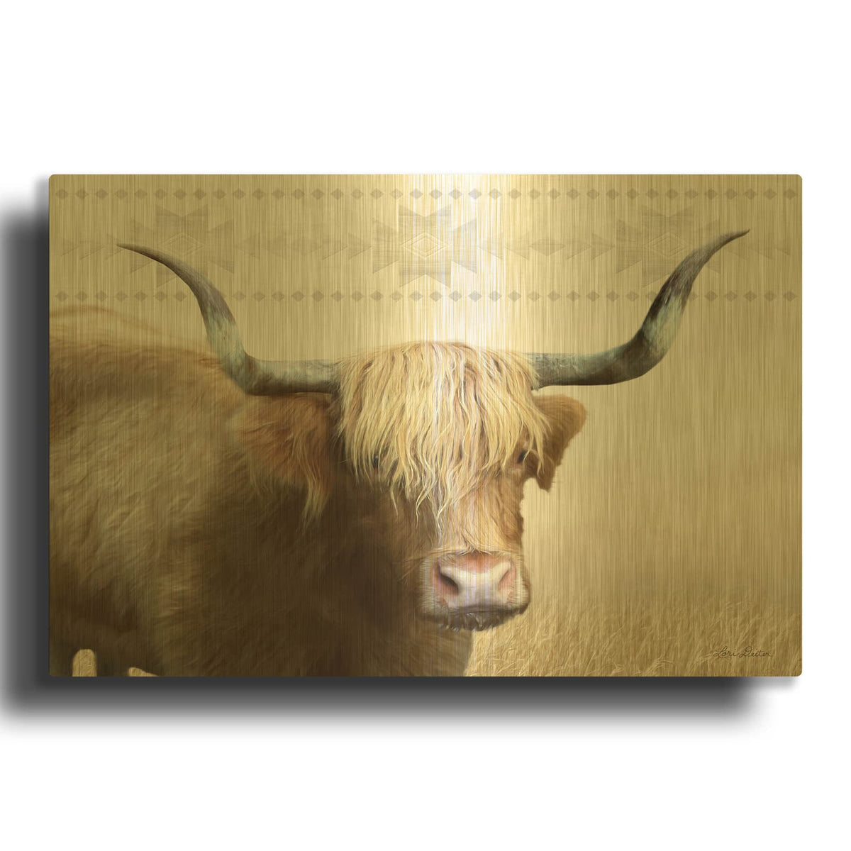 'Get Your Horns Up' By Lori Deiter Gold Metal Wall Art