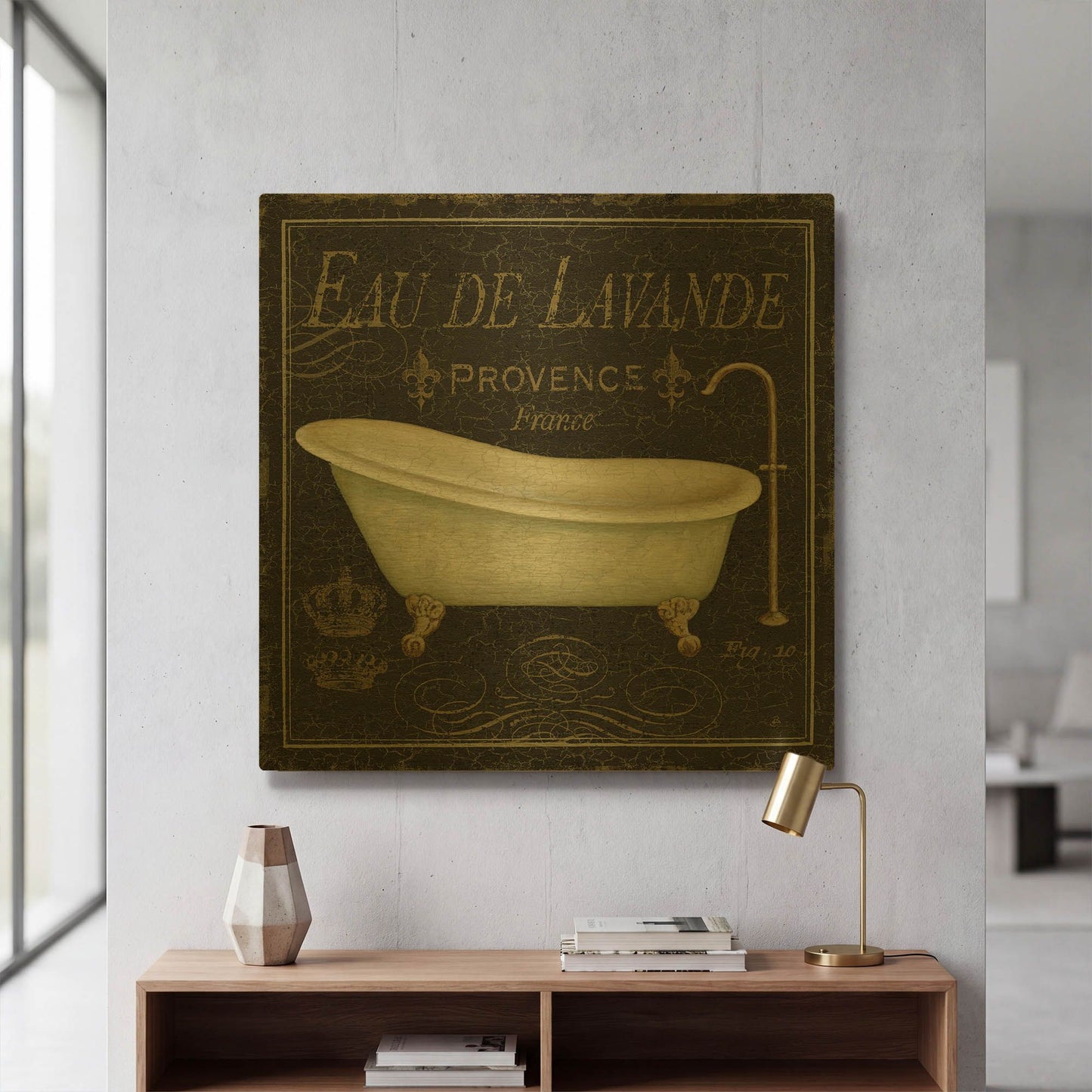 'Bain de Luxe I' By Daphne Brissonnet Gold Metal Wall Art