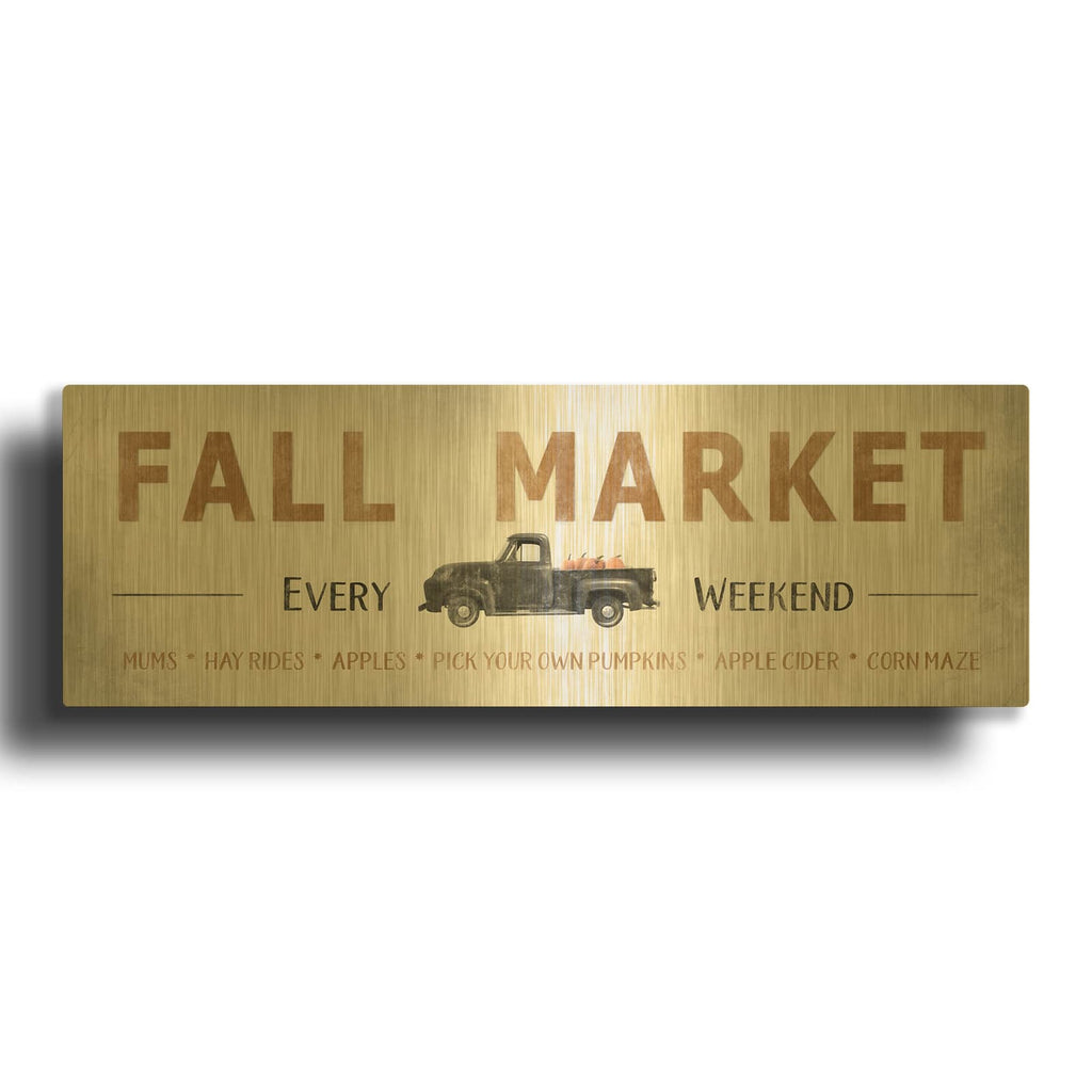 'Fall Market' By Lori Deiter Gold Metal Wall Art
