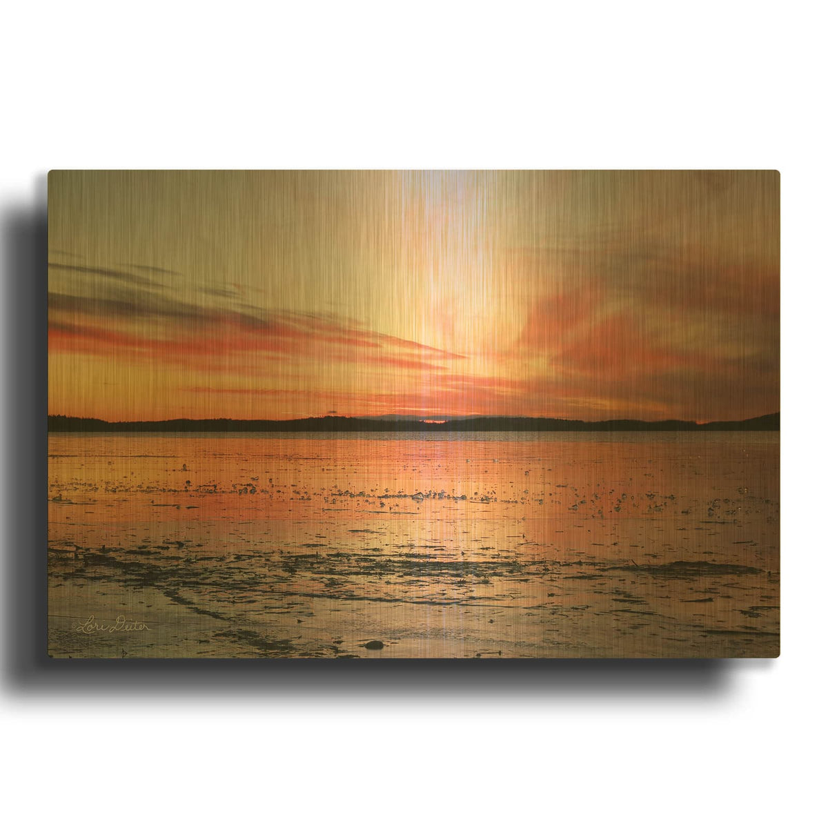 'Fire and Ice' By Lori Deiter Gold Metal Wall Art