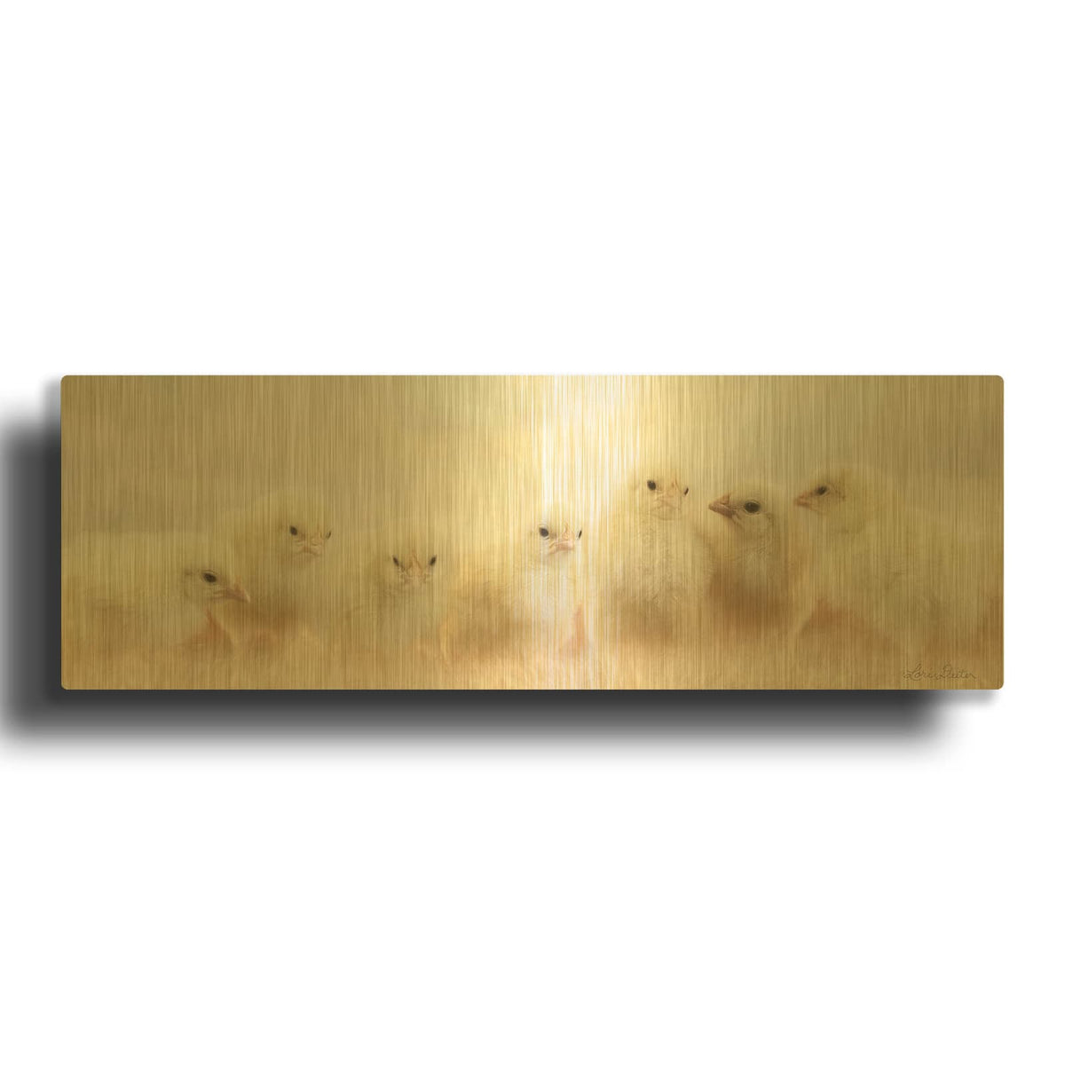 'Spring Line Up' By Lori Deiter Gold Metal Wall Art