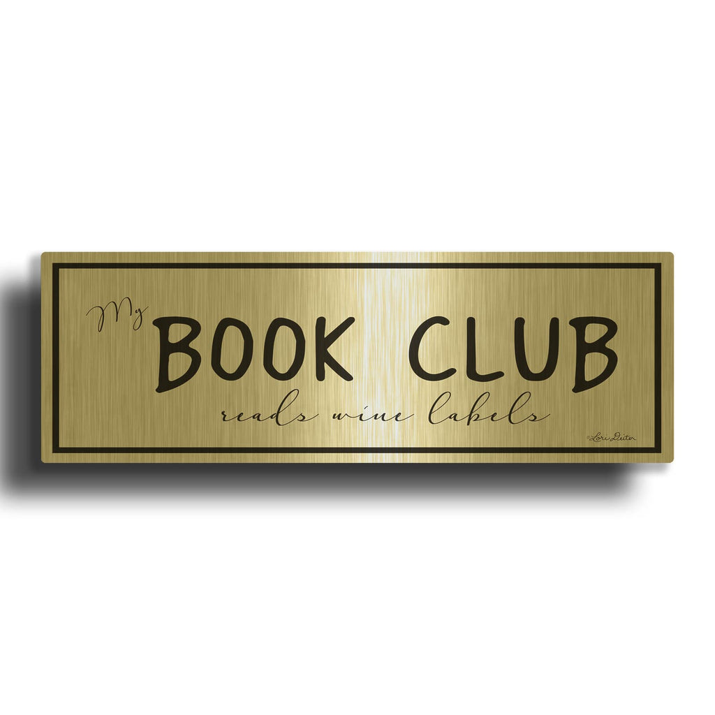 'My Book Club' By Lori Deiter Gold Metal Wall Art
