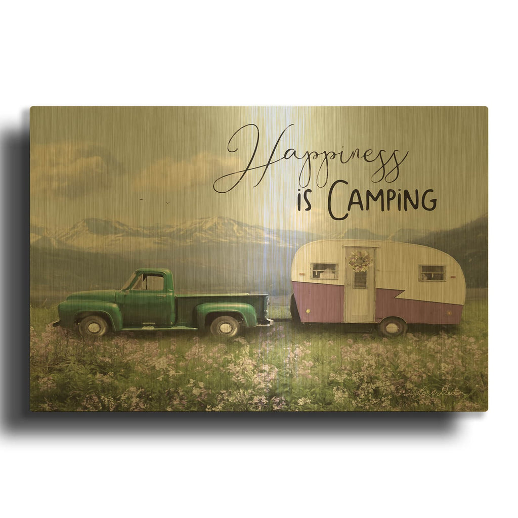 'Spring Camping I' By Lori Deiter Gold Metal Wall Art