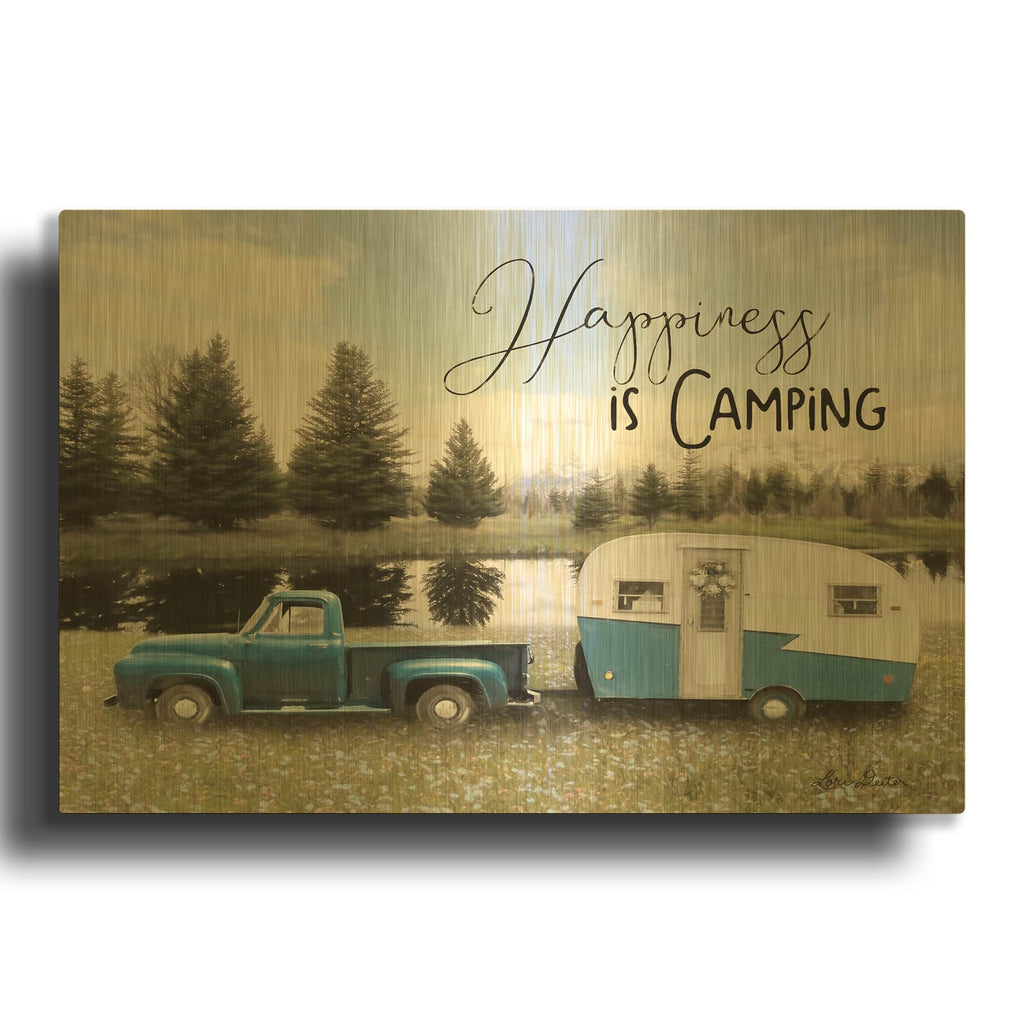 'Spring Camping II' By Lori Deiter Gold Metal Wall Art