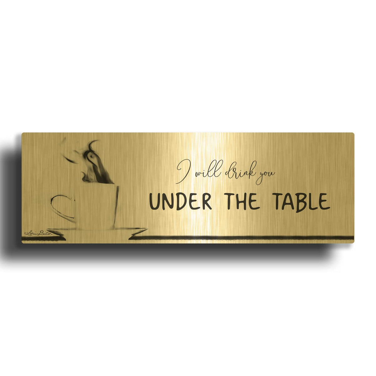 'Under the Table' By Lori Deiter Gold Metal Wall Art