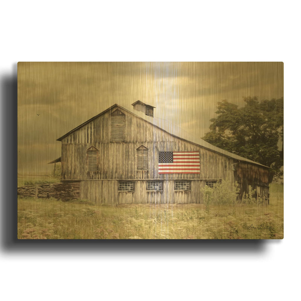 'Rural Virginia Barn' By Lori Deiter Gold Metal Wall Art