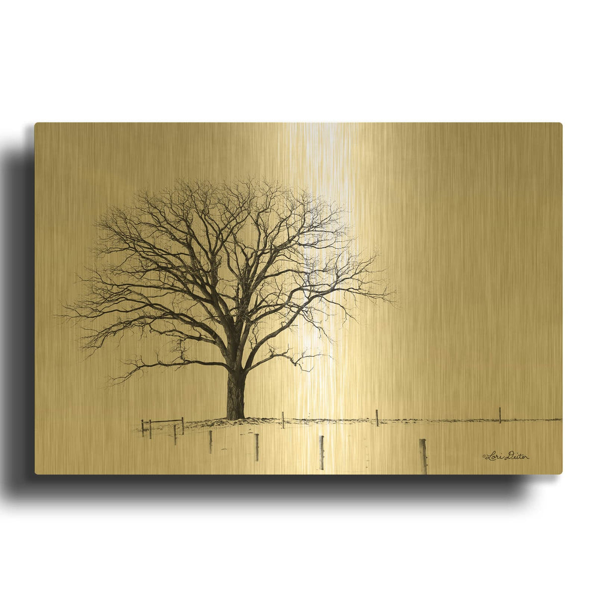'Bare' By Lori Deiter Gold Metal Wall Art