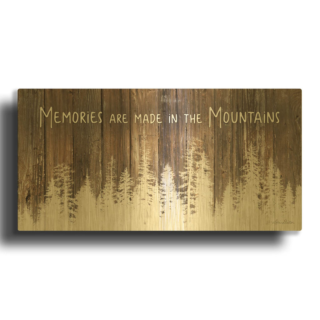 'Mountain Memories' By Lori Deiter Gold Metal Wall Art