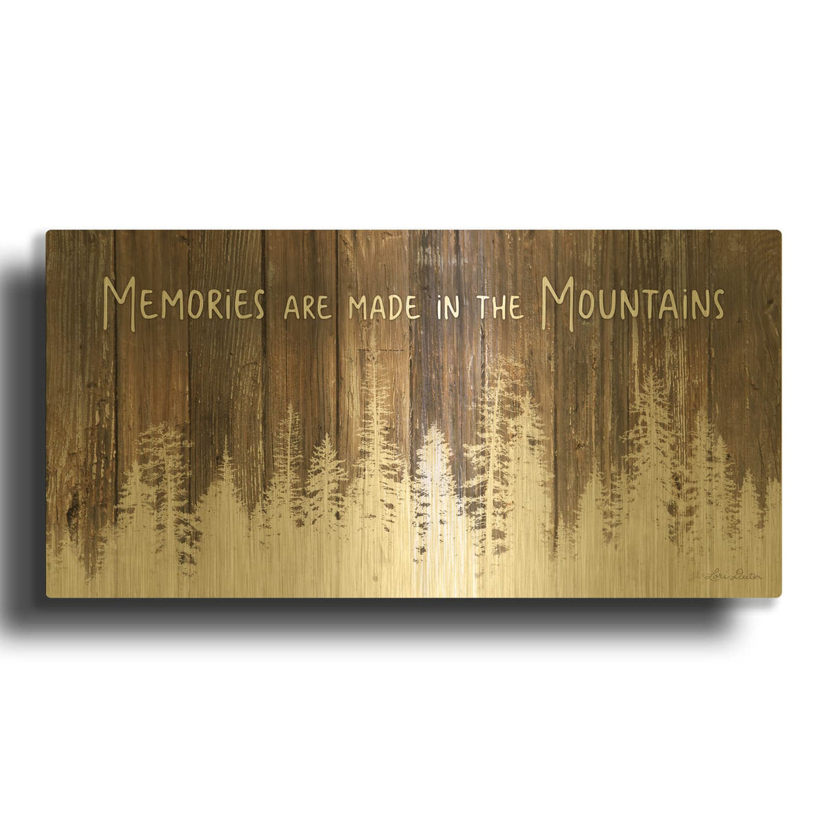 'Mountain Memories' By Lori Deiter Gold Metal Wall Art