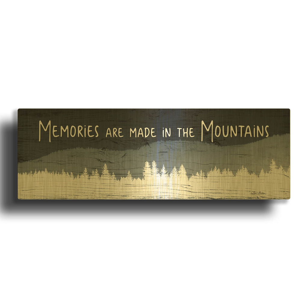 'Memories are Made in the Mountains' By Lori Deiter Gold Metal Wall Art